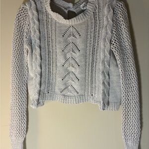 Wildfox Light Gray Cable Knit Sweater